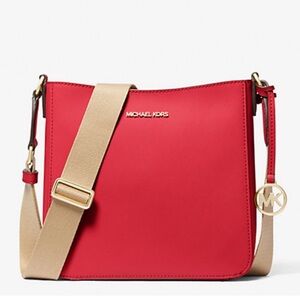 New Michael Kors Jet Set Travel Small Messenger Bag Bright Red